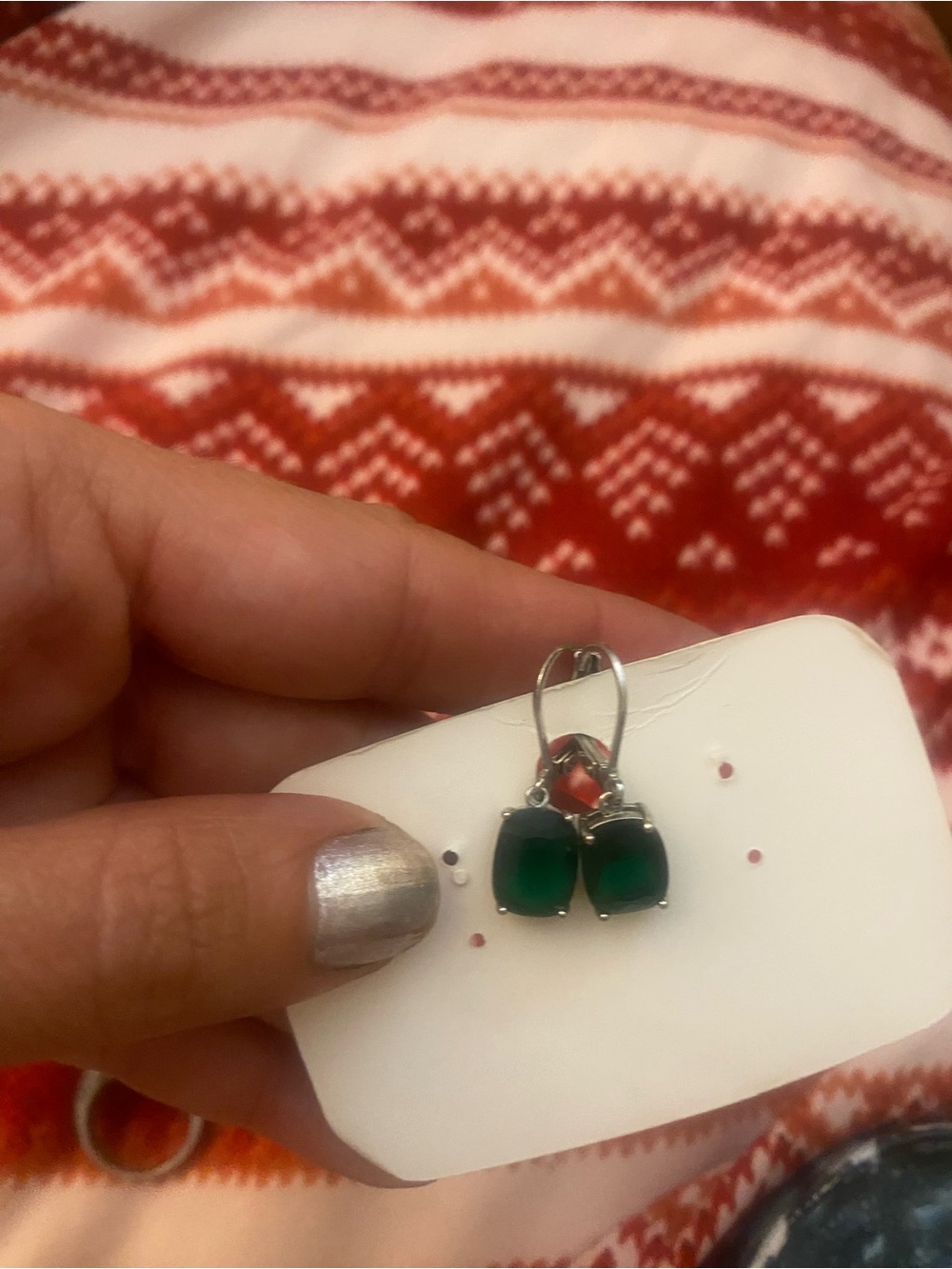 Elegant Green Cushion Drop Earrings - Women Jewelry